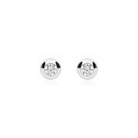 Pendientes Oro Blanco 18k Chatón "Girl Love"