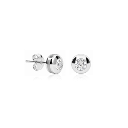 Pendientes Oro Blanco 18k Chatón "Girl Love"
