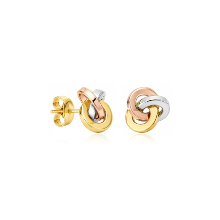 Pendientes oro 18k tricolor "Knot"