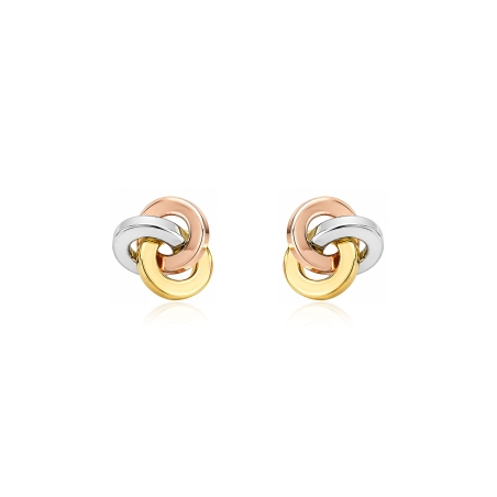 Pendientes oro 18k tricolor "Knot"