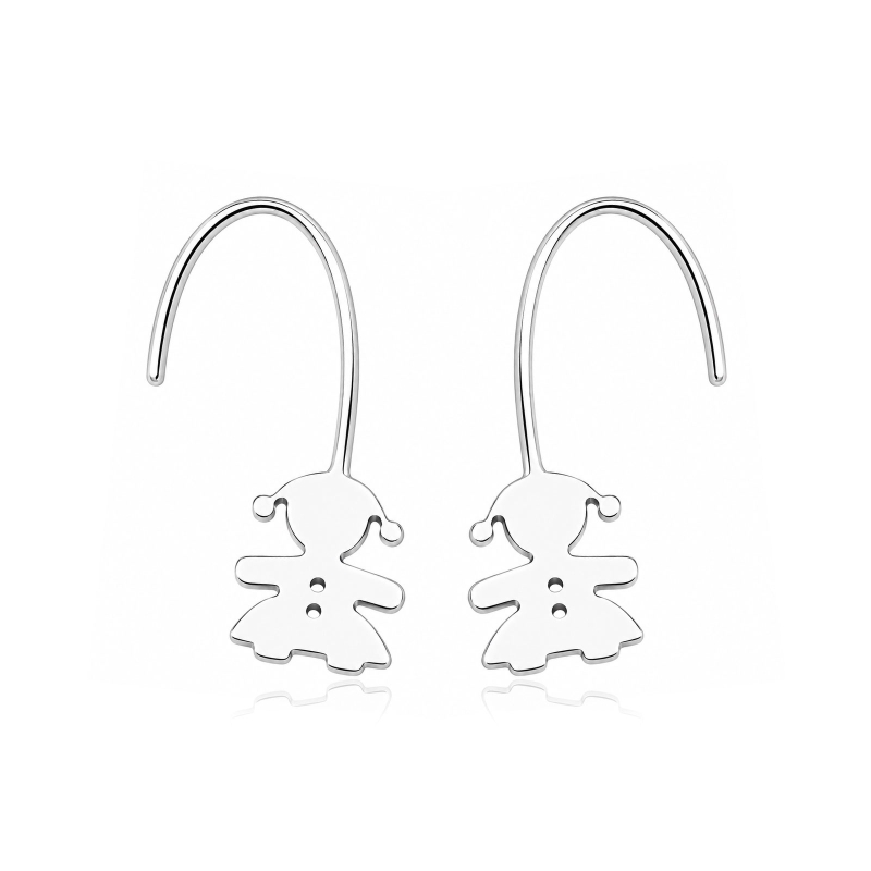 Pendientes plata de ley niña "Fille"