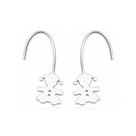 Pendientes plata de ley niña "Fille"