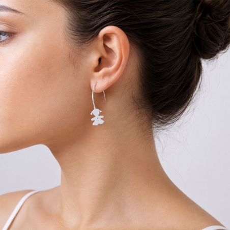 Pendientes plata de ley niña "Fille"