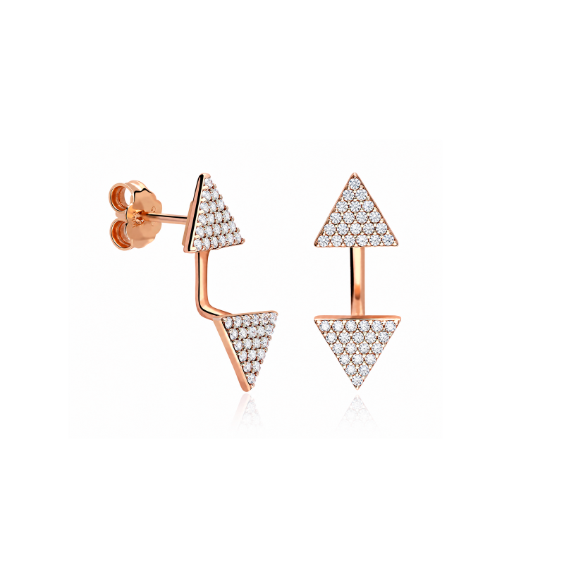 Pendientes Plata primera ley y circonitas "Emphasis"