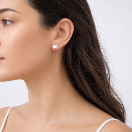 Pendientes plata de ley cuadrado "Silhouette"