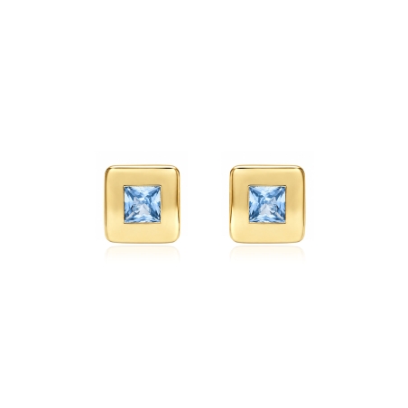 Pendientes oro 18k y topacio "Kare"