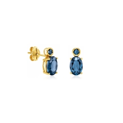 Pendientes oro 18k y topacios "London Blue"
