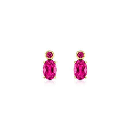 Pendientes oro 18k y topacios "Ruby"
