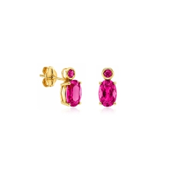 Pendientes oro 18k y topacios  Ruby 