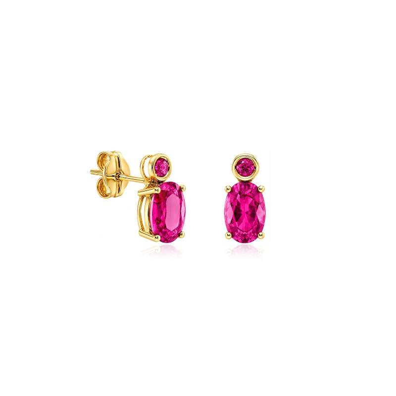 Pendientes oro 18k y topacios "Ruby"