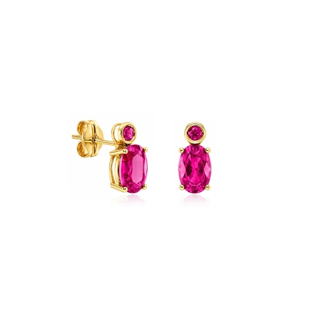 Pendientes oro 18k y topacios "Ruby"