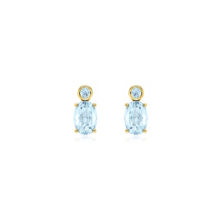 Pendientes oro 18k y topacios "Marine"