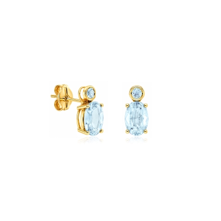 Pendientes oro 18k y topacios "Marine"