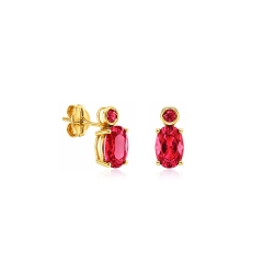Pendientes oro 18k y rubíes "Asni"