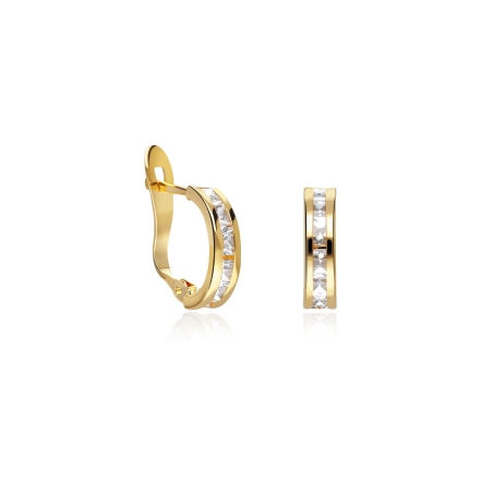 Pendientes aros oro 18k y circonitas "Clearwater"