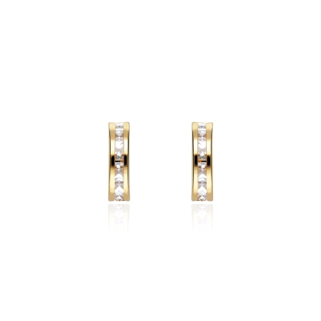 Pendientes aros oro 18k y circonitas "Clearwater"