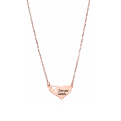 Gargantilla plata baño oro 18k rosa "Siempre juntos"
