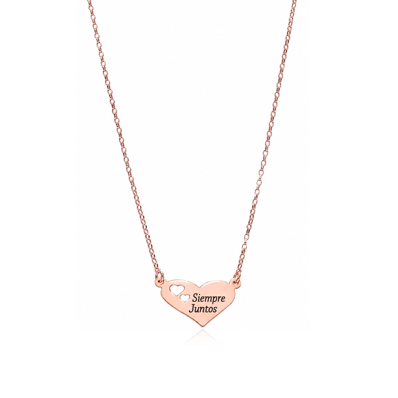 Gargantilla plata baño oro 18k rosa "Siempre juntos"