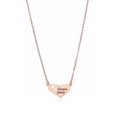 Gargantilla plata baño oro 18k rosa "Siempre juntos"