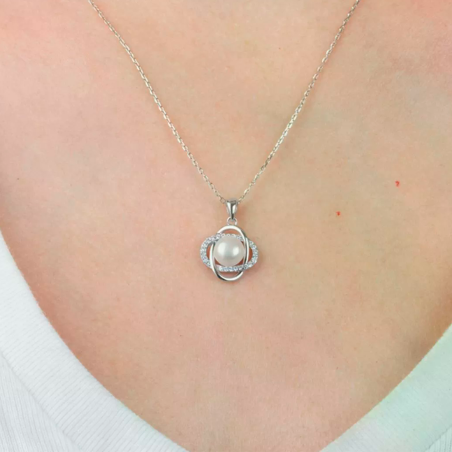 Collar Lotus Silver Pearls LP3094-1/1