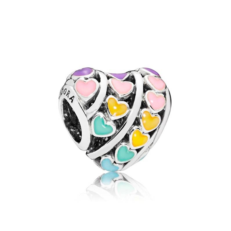 Charm en plata de ley Corazones Multicolor 797019ENMX