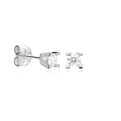 Pendientes oro blanco 18k y diamante 0.60cts "Portofino"