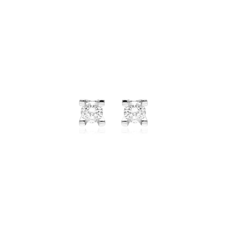 Pendientes oro blanco 18k y diamante 0.30cts "Portofino"