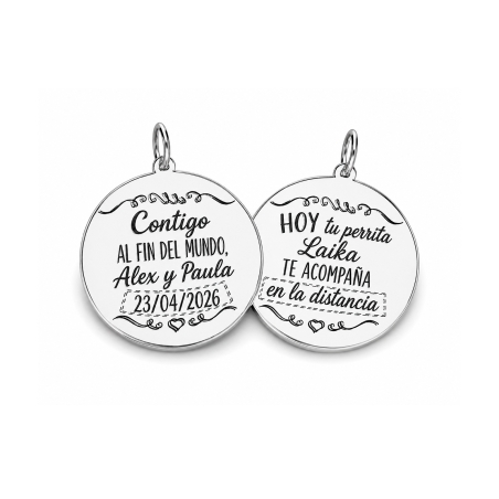Placa ramo Plata ley con cinta "La mejor historia"