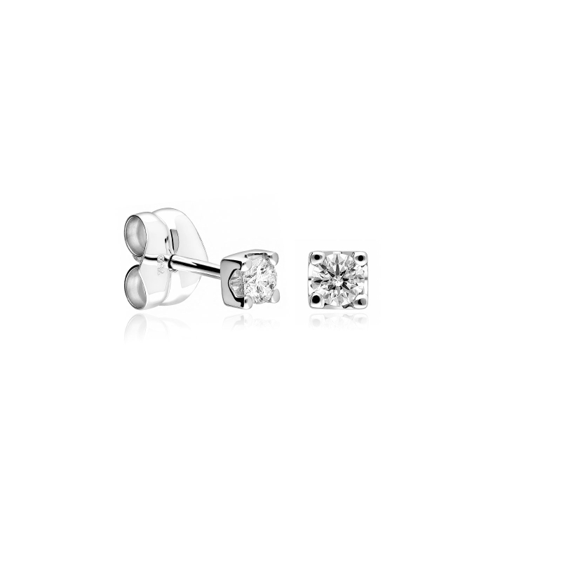 Pendientes oro 18k y diamantes 0.25 cts "Enna"