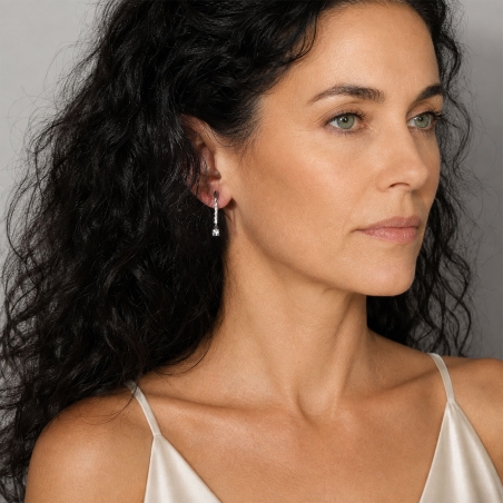 Pendientes Oro 18k, aguamarina y circonitas "Camile"