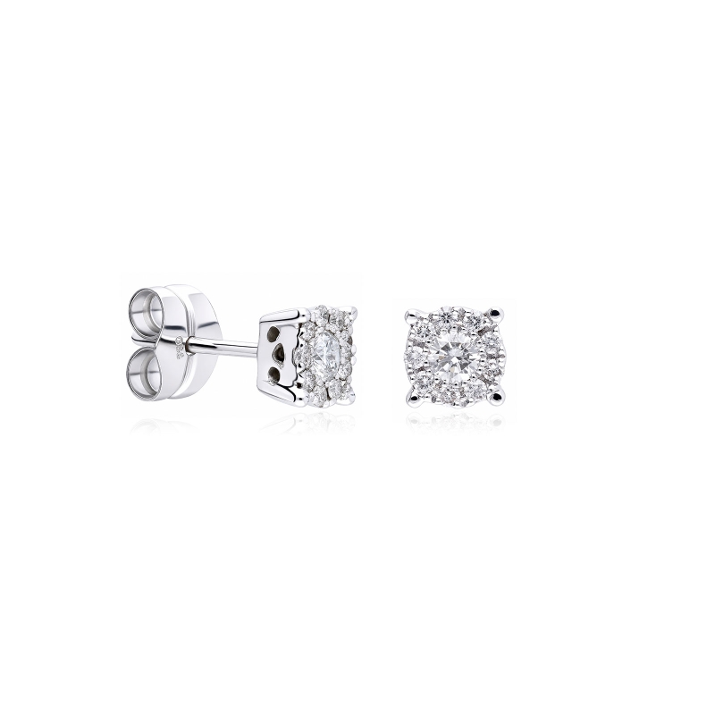 Pendientes oro 18k y diamantes 0.40 cts "Varenna"