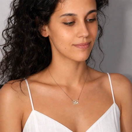 Gargantilla plata y baño oro rosa 18k "Infinity"