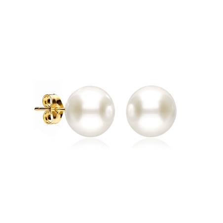 Pendientes oro 18k y perlas 10mm "Pearl"