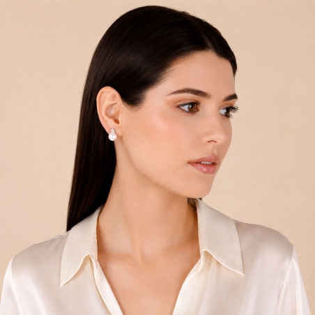 Pendientes plata de ley y perlas cultivadas "Delia"