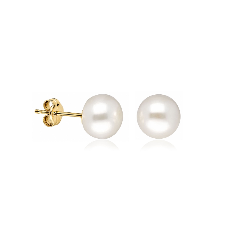 Pendientes oro 18k y perlas 8mm "Pearl"
