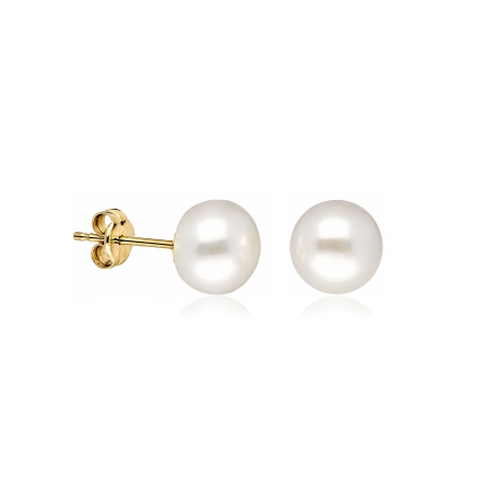 Pendientes oro 18k y perlas 8mm "Pearl"