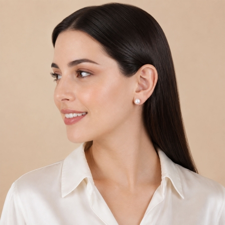 Pendientes oro 18k y perlas 8mm "Frances"