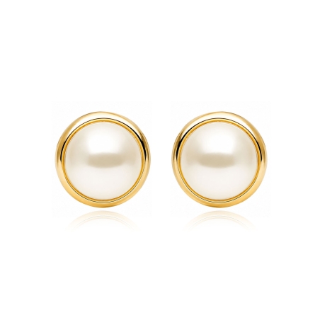 Pendientes oro 18k y perlas 12mm "Maggie"