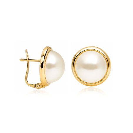 Pendientes oro 18k y perlas 12mm "Maggie"