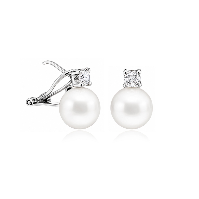 Pendientes plata de ley y perlas cultivadas "Class"