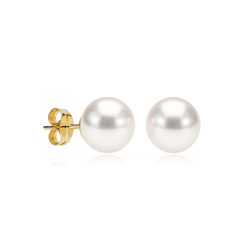 Pendientes oro 18k y perlas 10mm "Caribean"