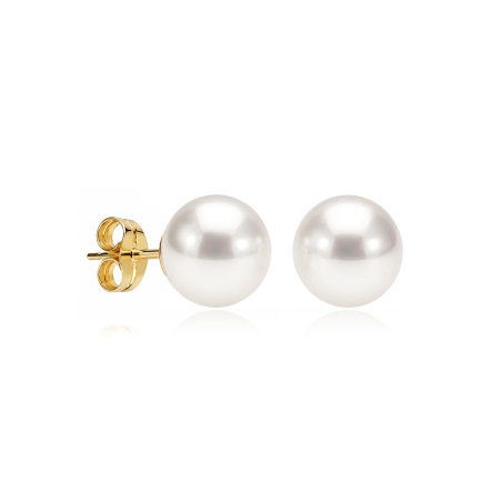 Pendientes oro 18k y perlas 10mm "Caribean"