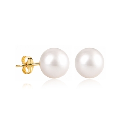 Pendientes oro 18k y perlas 11mm "Caribean"