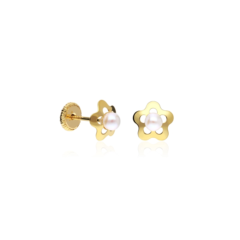 Pendientes oro 18k y perlas cultivadas "Nomeolvides"