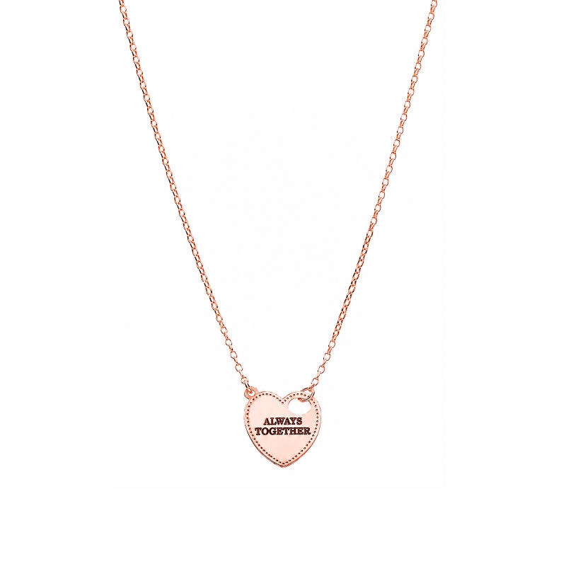 Gargantilla plata baño oro 18k rosa "Always together"