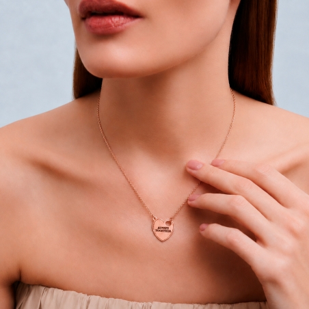 Gargantilla plata baño oro 18k rosa "Always together"