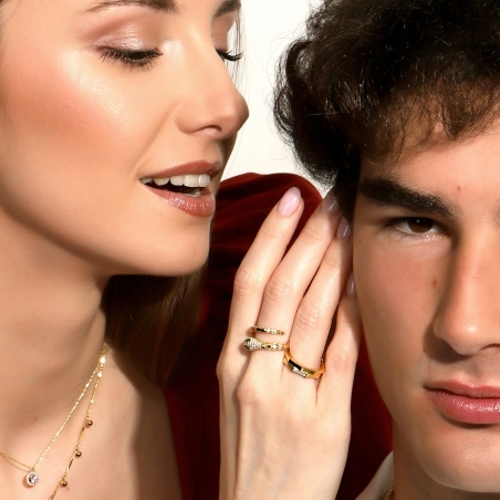 Anillo Oro 18k y circonitas "Malfoy"