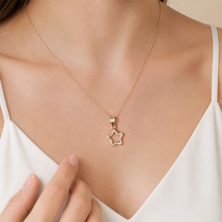 Colgante oro 18k y circonitas "Mi estrella"