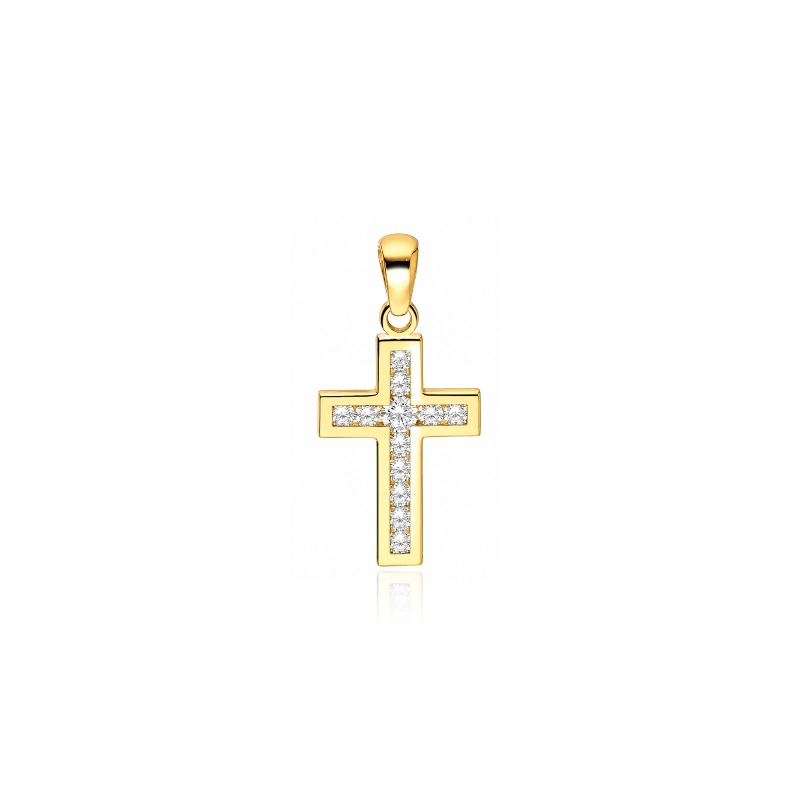 Cruz Oro 18k y circonitas "Iliberis"