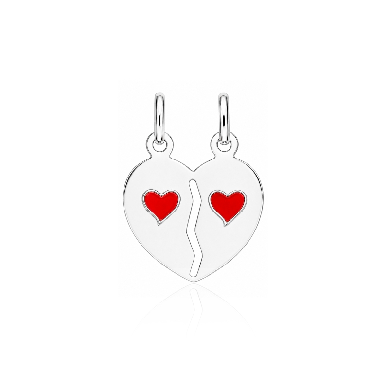 Colgante plata primera ley "Dos corazones"